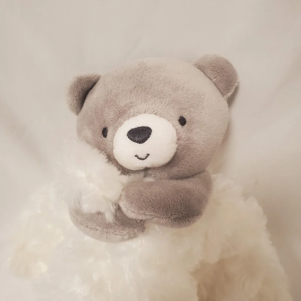 Carter's Just One You Gray Teddy Bear White Security Blanket Lovey Bear Print